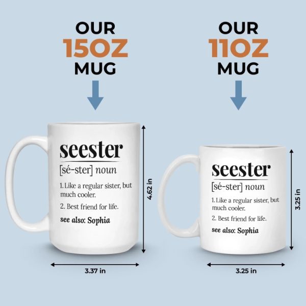 Custom Mug - Personalized Best Friend Birthday Gifts For Women, Besties, Sisters, BFF - Life Hits Softer Together