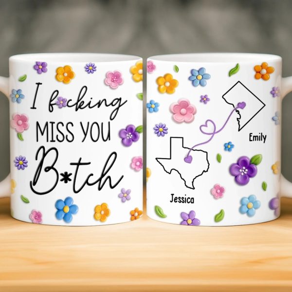 Custom Mug - Personalized Best Friend Birthday Gifts For Women, Besties, Sisters, BFF - No Miles Can Break Our Bond