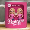 Custom Mug - Personalized Best Friend Birthday Gifts For Women, Besties, Sisters, BFF - Partners In Crime Sisters Forever