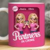 Custom Mug - Personalized Best Friend Birthday Gifts For Women, Besties, Sisters, BFF - Partners In Crime Sisters Forever
