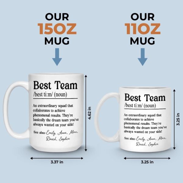 Custom Mug - Personalized Birthday Gifts For Coworker, Work Bestie - Dream Team Custom Mug - Personalized Birthday Gifts For Coworker, Work Bestie - Dream Team