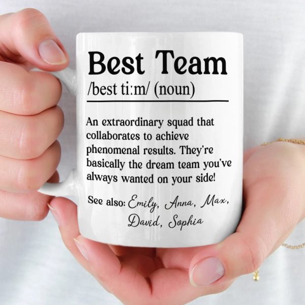Custom Mug - Personalized Birthday Gifts For Coworker, Work Bestie - Dream Team Custom Mug - Personalized Birthday Gifts For Coworker, Work Bestie - Dream Team