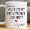 Custom Mug - Personalized Birthday Gifts For Coworker, Work Bestie - Never Forget The Difference You Make Custom Mug - Personalized Birthday Gifts For Coworker, Work Bestie - Never Forget The Difference You Make