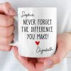 Custom Mug - Personalized Birthday Gifts For Coworker, Work Bestie - Never Forget The Difference You Make Custom Mug - Personalized Birthday Gifts For Coworker, Work Bestie - Never Forget The Difference You Make