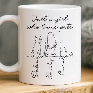 Custom Mug - Personalized Birthday Gifts For Dog Cat Lovers, Dog Dad And Mom, Cat Owners - My Pets My Happiness