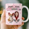 Custom Mug - Personalized Birthday Gifts For Dog Lovers, Dog Dad And Mom - Girl Surrounded By Dogs Custom Mug - Personalized Birthday Gifts For Dog Lovers, Dog Dad And Mom - Girl Surrounded By Dogs