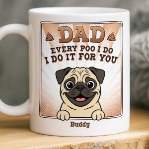 Custom Mug - Personalized Birthday Gifts For Dog Lovers, Dog Dad And Mom - True Service Dog