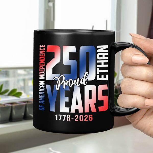 Custom Name 250 Years of American Independence Patriot Black Mug LM32 895149 Custom Name 250 Years of American Independence Patriot Black Mug LM32 895149