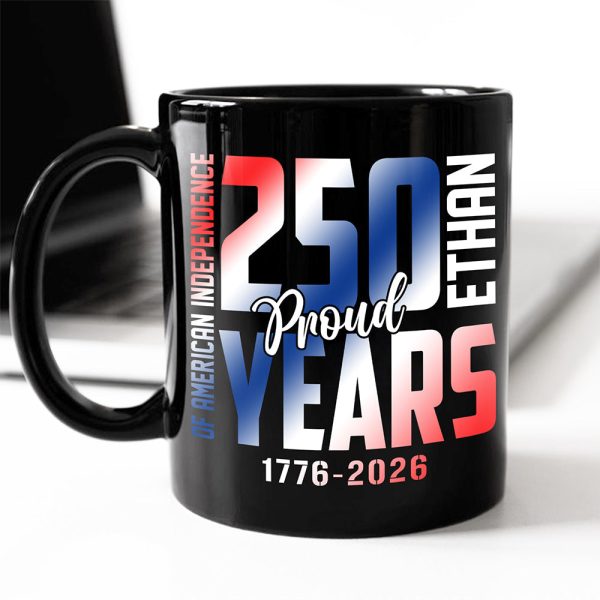 Custom Name 250 Years of American Independence Patriot Black Mug LM32 895149 Custom Name 250 Years of American Independence Patriot Black Mug LM32 895149