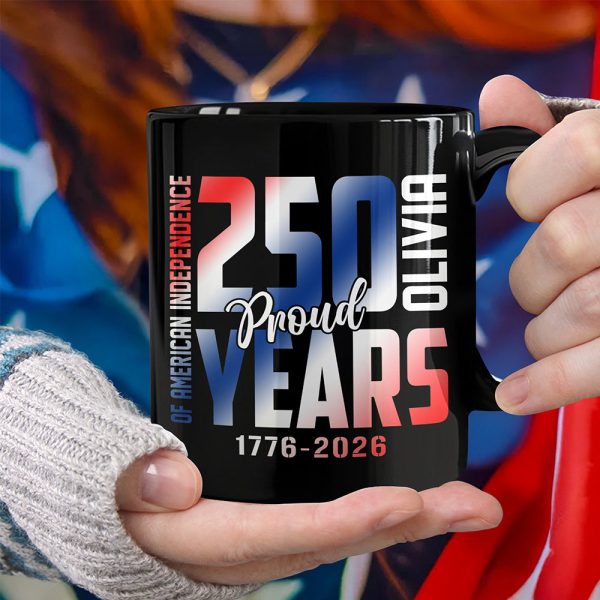 Custom Name 250 Years of American Independence Patriot Black Mug LM32 895149 Custom Name 250 Years of American Independence Patriot Black Mug LM32 895149