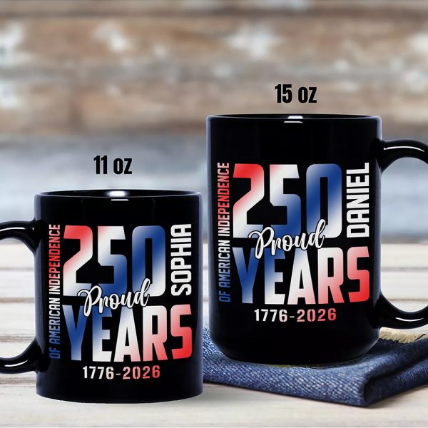 Custom Name 250 Years of American Independence Patriot Black Mug LM32 895149 Custom Name 250 Years of American Independence Patriot Black Mug LM32 895149