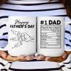 Custom Name Dad Nutrition Facts Hand Bump Happy Father's Day - Personalized Mug Custom Name Dad Nutrition Facts Hand Bump Happy Father's Day - Personalized Mug