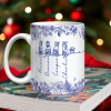 Custom Name Dog Cat Line Art Toile De Jouy Style Print Full Mug LM32 895013