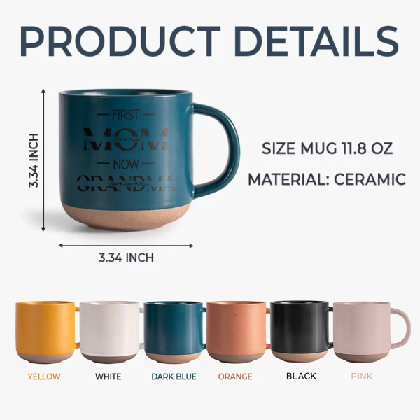 Custom Name First Mom Now Grandma Mother's Day Pottery Mug TH10 892549 Custom Name First Mom Now Grandma Mother's Day Pottery Mug TH10 892549
