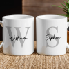 Custom Name Initial Ceramic Mug, Clean Modern Monogram Style for Morning Coffee, Thoughtful Unique Gift for Someone Special