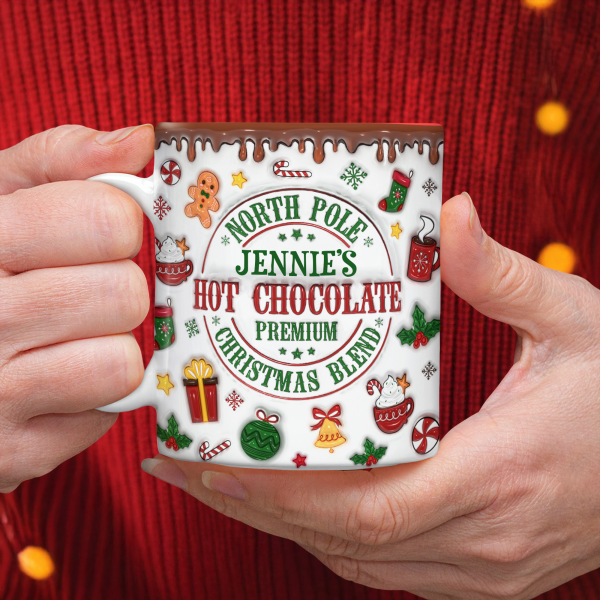 Custom Name North Pole Hot Cocoa - Personalized Ceramic Coffee 3D Inflated Effect Mug CH07 899768 Custom Name North Pole Hot Cocoa - Personalized Ceramic Coffee 3D Inflated Effect Mug CH07 899768