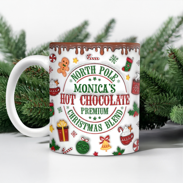 Custom Name North Pole Hot Cocoa - Personalized Ceramic Coffee 3D Inflated Effect Mug CH07 899768 Custom Name North Pole Hot Cocoa - Personalized Ceramic Coffee 3D Inflated Effect Mug CH07 899768