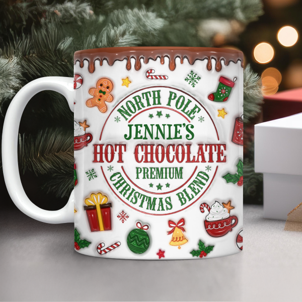 Custom Name North Pole Hot Cocoa - Personalized Ceramic Coffee 3D Inflated Effect Mug CH07 899768 Custom Name North Pole Hot Cocoa - Personalized Ceramic Coffee 3D Inflated Effect Mug CH07 899768