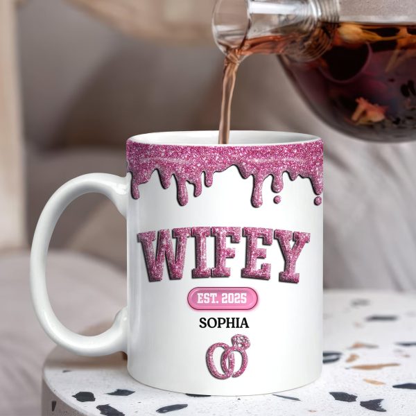 Custom Name Wifey And Hubby 3D Inflated Effect Mug Valentine's Gift TH10 896971 Custom Name Wifey And Hubby 3D Inflated Effect Mug Valentine's Gift TH10 896971