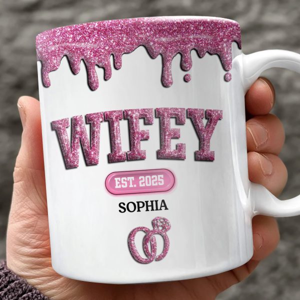 Custom Name Wifey And Hubby 3D Inflated Effect Mug Valentine's Gift TH10 896971 Custom Name Wifey And Hubby 3D Inflated Effect Mug Valentine's Gift TH10 896971