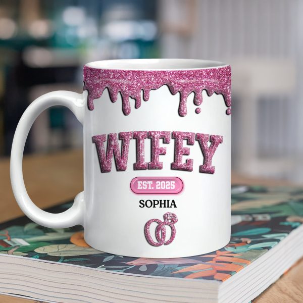 Custom Name Wifey And Hubby 3D Inflated Effect Mug Valentine's Gift TH10 896971 Custom Name Wifey And Hubby 3D Inflated Effect Mug Valentine's Gift TH10 896971