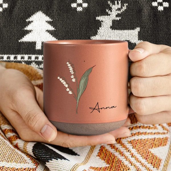 Custom Name With Floral Pottery Mug TH10 892081 Custom Name With Floral Pottery Mug TH10 892081