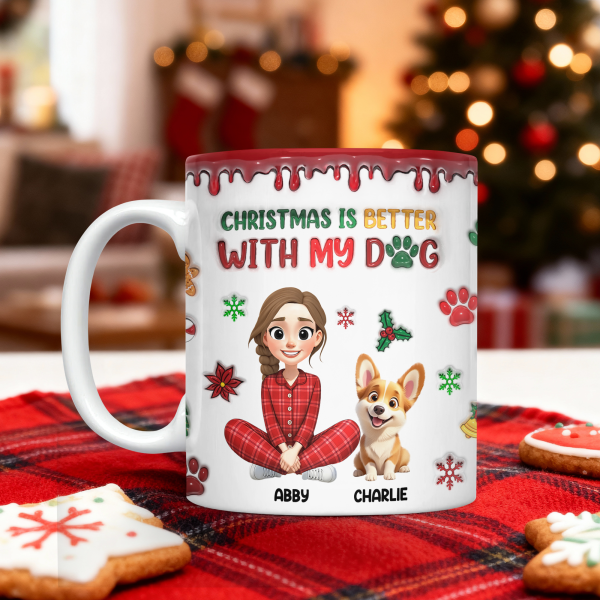 Custom Pet Photo Life Is Better With My Dogs Personalized 3D Inflated Effect Mug CH07 896556 Custom Pet Photo Life Is Better With My Dogs Personalized 3D Inflated Effect Mug CH07 896556