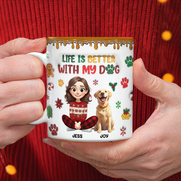 Custom Pet Photo Life Is Better With My Dogs Personalized 3D Inflated Effect Mug CH07 896556 Custom Pet Photo Life Is Better With My Dogs Personalized 3D Inflated Effect Mug CH07 896556