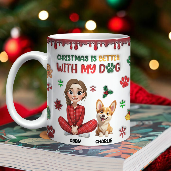 Custom Pet Photo Life Is Better With My Dogs Personalized 3D Inflated Effect Mug CH07 896556 Custom Pet Photo Life Is Better With My Dogs Personalized 3D Inflated Effect Mug CH07 896556
