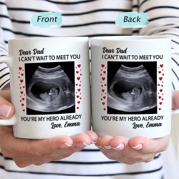Custom Photo Baby Bump Can't Wait To Meet You - Pregnancy Gift - Personalized Mug Custom Photo Baby Bump Can't Wait To Meet You - Pregnancy Gift - Personalized Mug