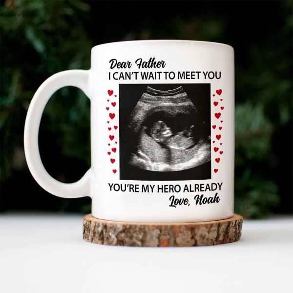 Custom Photo Baby Bump Can't Wait To Meet You - Pregnancy Gift - Personalized Mug Custom Photo Baby Bump Can't Wait To Meet You - Pregnancy Gift - Personalized Mug