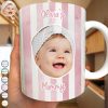 Custom Photo Baby Face This Mom Grandma Belongs To - Personalized White Edge-to-Edge Mug
