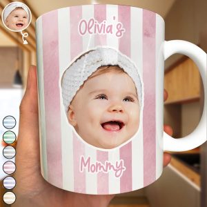 Custom Photo Baby Face This Mom Grandma Belongs To - Personalized White Edge-to-Edge Mug