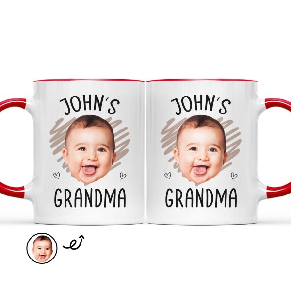Custom Photo Baby's Grandma - Gift For Family, New Member - Personalized Accent Mug Custom Photo Baby's Grandma - Gift For Family, New Member - Personalized Accent Mug