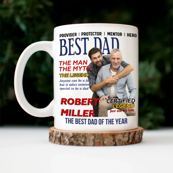Custom Photo Best Daddy Papa Magazine - Personalized Mug Custom Photo Best Daddy Papa Magazine - Personalized Mug