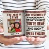Custom Photo Bestie Sibling Partners In Crime - Personalized Custom White Edge-to-Edge Mug Custom Photo Bestie Sibling Partners In Crime - Personalized Custom White Edge-to-Edge Mug