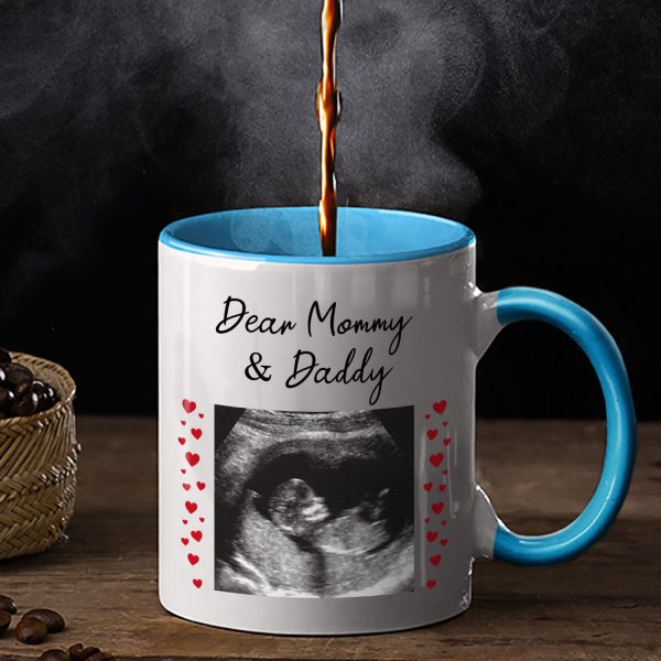 Custom Photo Calendar Can't Wait To Meet You - Gift For Mother, Father - Personalized Accent Mug Custom Photo Calendar Can't Wait To Meet You - Gift For Mother, Father - Personalized Accent Mug