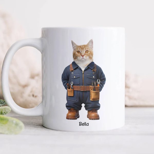 Custom Photo Cool Dog Cat Career Uniforms White Mug For Pet Lovers HA75 891952 Custom Photo Cool Dog Cat Career Uniforms White Mug For Pet Lovers HA75 891952