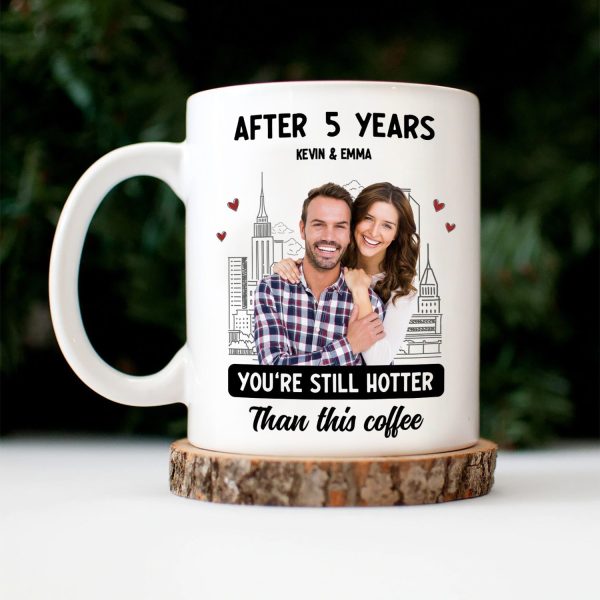 Custom Photo Couple After Years Hotter Than This Coffee - Gift For Couples - Personalized Mug Custom Photo Couple After Years Hotter Than This Coffee - Gift For Couples - Personalized Mug
