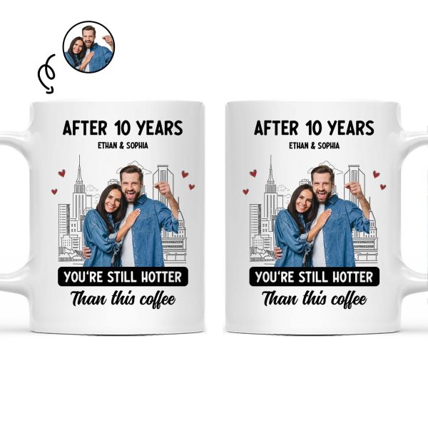 Custom Photo Couple After Years Hotter Than This Coffee - Gift For Couples - Personalized Mug Custom Photo Couple After Years Hotter Than This Coffee - Gift For Couples - Personalized Mug