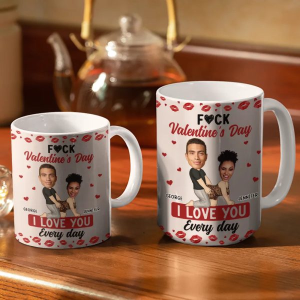 Custom Photo Couple I Love You Every Day - Personalized White Edge-to-Edge Mug Custom Photo Couple I Love You Every Day - Personalized White Edge-to-Edge Mug