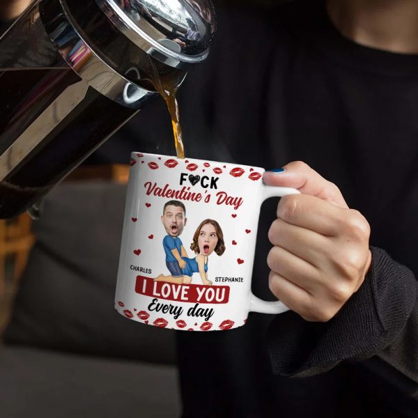 Custom Photo Couple I Love You Every Day - Personalized White Edge-to-Edge Mug Custom Photo Couple I Love You Every Day - Personalized White Edge-to-Edge Mug