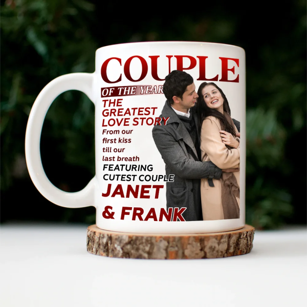 Custom Photo Couple Of The Year Magazine - Personalized Mug Custom Photo Couple Of The Year Magazine - Personalized Mug