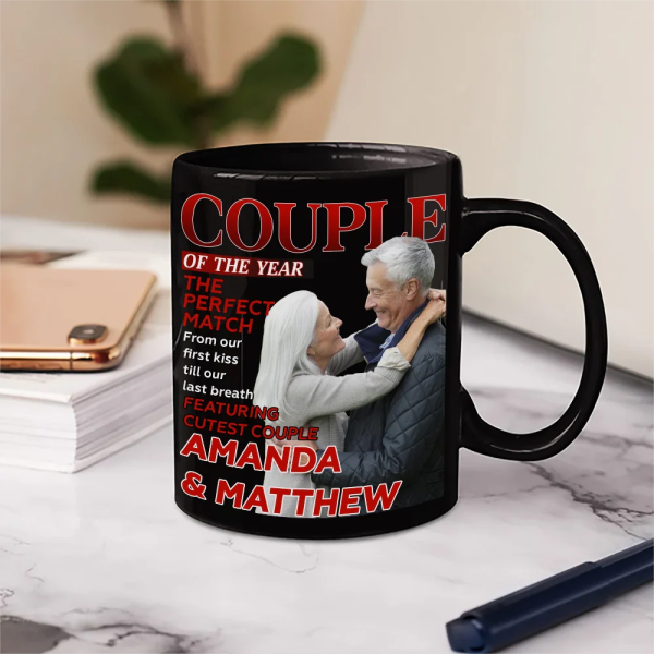 Custom Photo Couple Of The Year Magazine - Personalized Mug Custom Photo Couple Of The Year Magazine - Personalized Mug