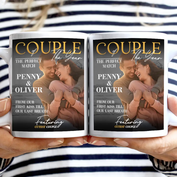 Custom Photo Couple Of The Year Magazine Greatest Love Story - Personalized Mug