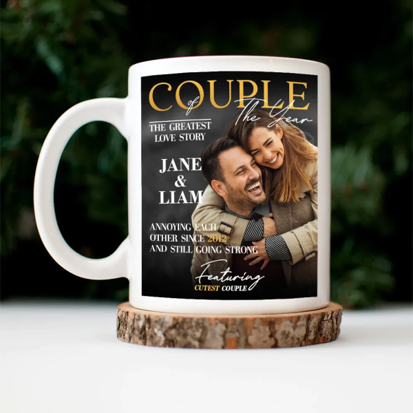 Custom Photo Couple Of The Year Magazine Greatest Love Story - Personalized Mug