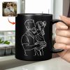 Custom Photo Dad With Kid Drawing Style Black Mug Gift For Birthday, For Dad HO82 894204 Custom Photo Dad With Kid Drawing Style Black Mug Gift For Birthday, For Dad HO82 894204