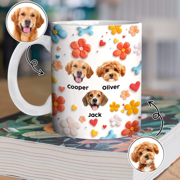Custom Photo Dog With Flower 3D Inflated Effect Mug TH10 894403 Custom Photo Dog With Flower 3D Inflated Effect Mug TH10 894403