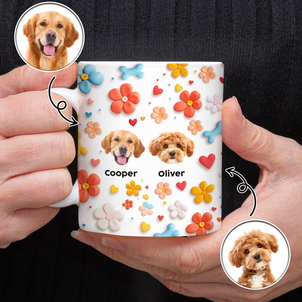 Custom Photo Dog With Flower 3D Inflated Effect Mug TH10 894403 Custom Photo Dog With Flower 3D Inflated Effect Mug TH10 894403