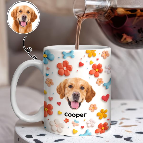 Custom Photo Dog With Flower 3D Inflated Effect Mug TH10 894403 Custom Photo Dog With Flower 3D Inflated Effect Mug TH10 894403